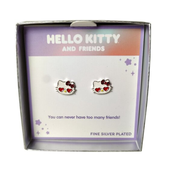Sanrio Other - Hello Kitty and Friends Fine Silver-Plated Heart Earrings With Gift Box